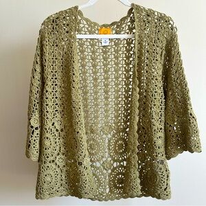 Ruby Red Crochet Cardigan